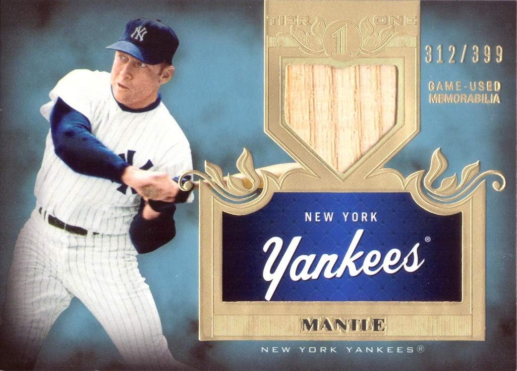 2011 Topps Tier One Top Shelf Relics #TSR36 Mickey Mantle Game Used Bat Baseball Card - Only 399 made!