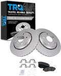 TRQ Front Brake Pad and Rotor Set Ceramic G Coated Vented Rotors Compatible with 2011-2017 Honda Odyssey 2019-2021 Passport