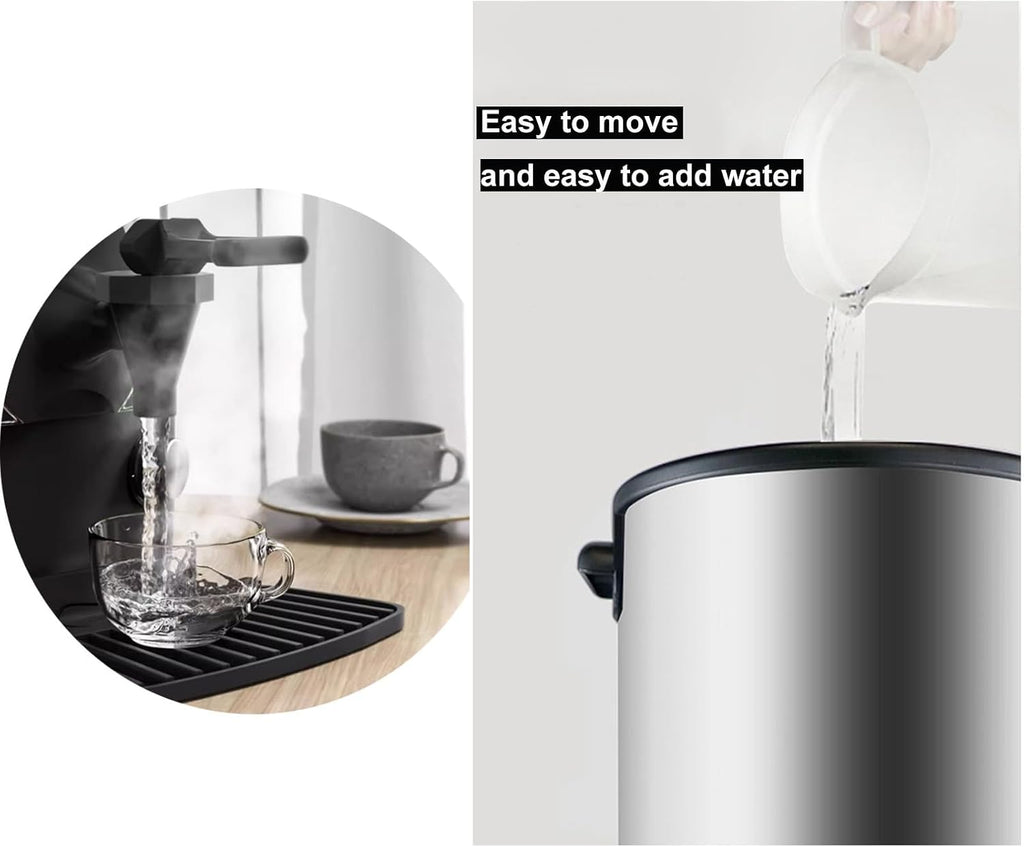 11.6L Commercial Large Capacity Stainless Steel Hot Water Dispenser Temperature Control Electric Boiling Bucket for Coffee Shops Milk Tea Shops Restaurants 110V 1500W