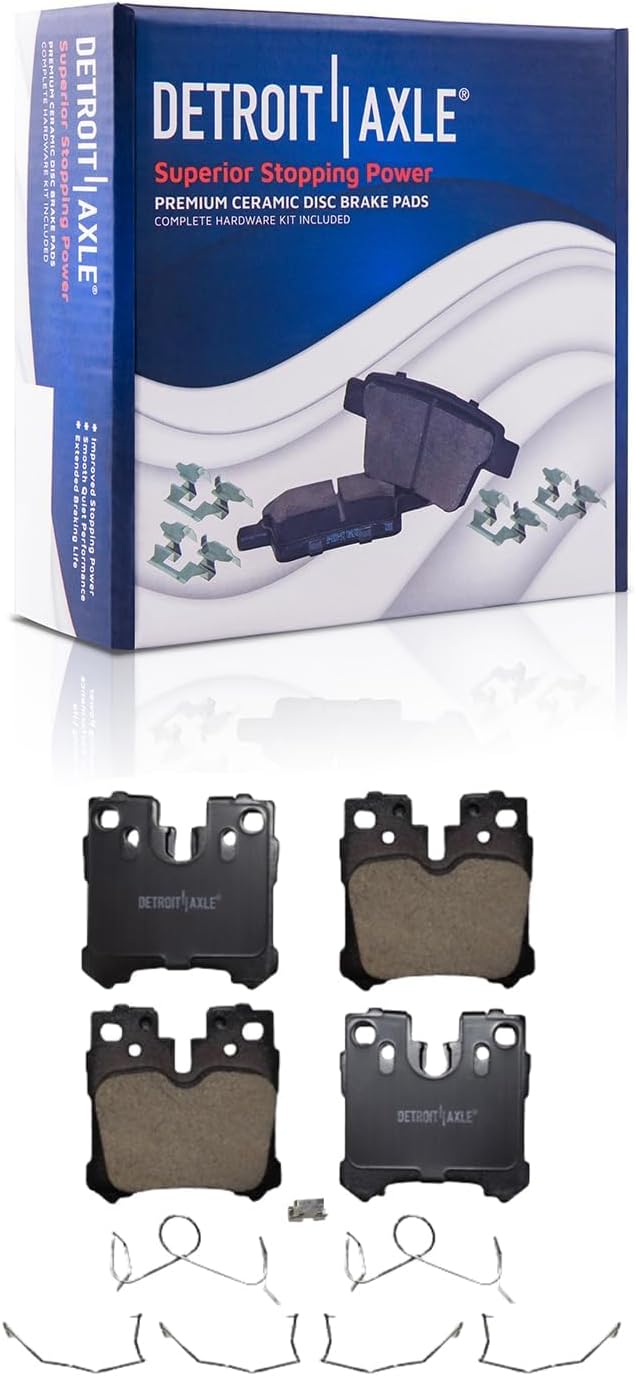 Detroit Axle - 8pc Brake Kit for 2018-2025 Lexus LS500 LS500h, Disc Brake Rotors Ceramic Brakes Pads 2019 2020 2021 2022 2023 2024 Replacement : 14.06' inch Front and 13.19' inch Rear Rotor