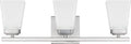 HomePlace Lighting 114431BN-334 Baxley Modern Soft White Glass Bathroom Vanity Wall Light, 3-Light 300 Total Watts, 7'H x 22'W, Brushed Nickel