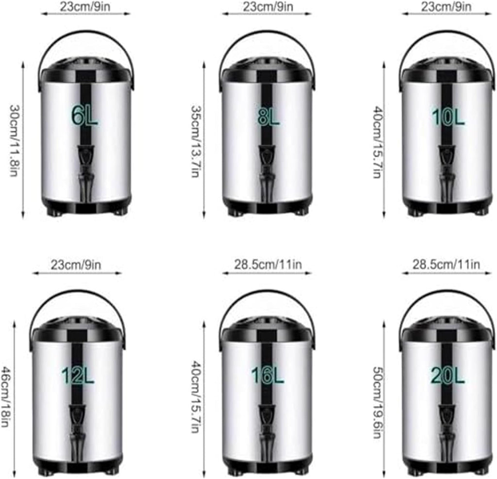 Hot Water Dispenser, 5 Gallon Stainless Steel Insulated Beverage Dispenser with Spigot for Coffee, Tea, Soup - Commercial & Office Use