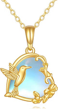 DOVRAN 14K Solid Gold Cat/Butterfly/Heart/Teardrop Necklace for Women 14K Gold Opal/Lapis Lazuli/Black Onyx Pendant Jewelry Gift for Women