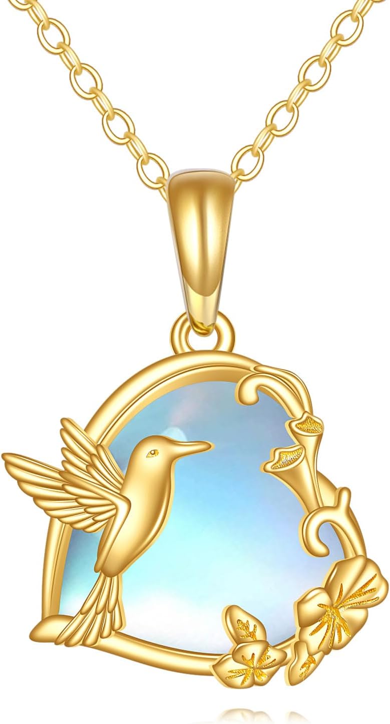 DOVRAN 14K Solid Gold Cat/Butterfly/Heart/Teardrop Necklace for Women 14K Gold Opal/Lapis Lazuli/Black Onyx Pendant Jewelry Gift for Women