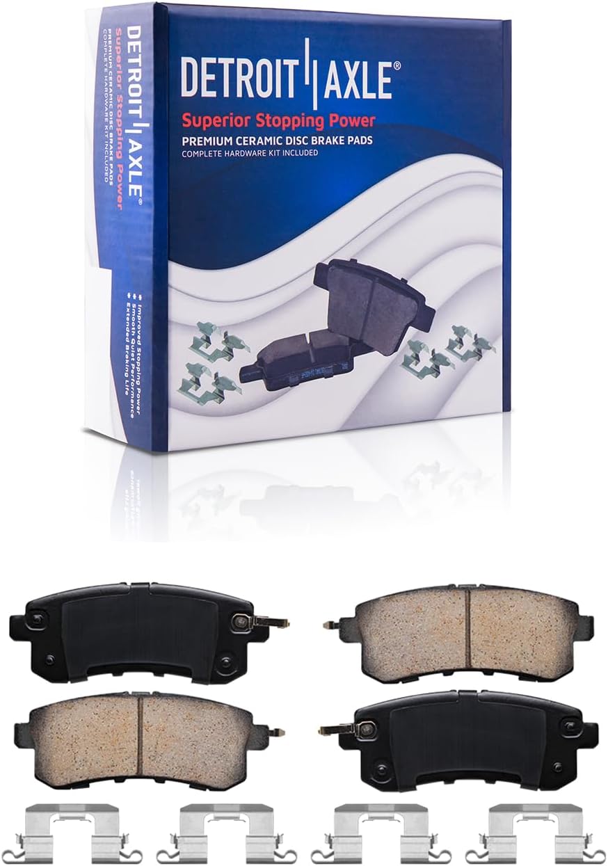 Detroit Axle - Rear Brake Kit for 2011-2013 Infiniti QX56, 2014-2019 QX80, 2017-2019 Nissan Armada Brake Rotors and Ceramic Brakes Pads Replacement