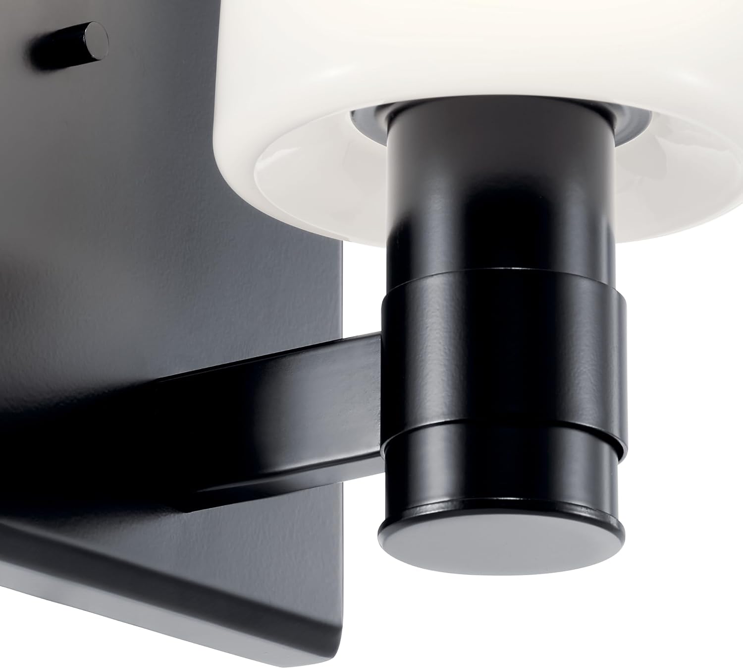 Kichler Adani 1-Light Wall Sconce, Modern Light with Opal Glass in Black, for Bathroom, Powder Room, Kitchen, Bedroom, or Hallway (8.5' x 5'), 55174BK