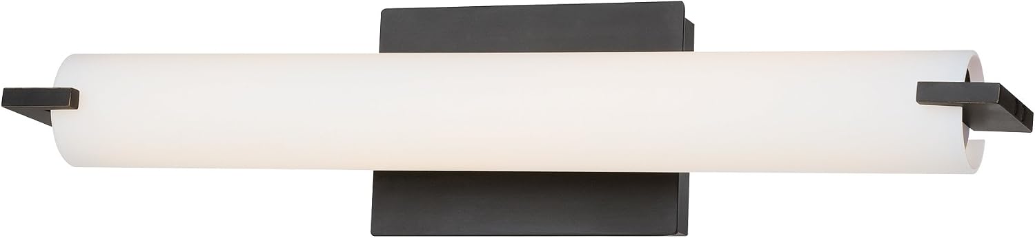 GEORGE KOVACS P5044-37B Tube Vanity Bath Light, 3-Light, 180 Total Watts, 4.75-in H x 20.5-in W, Dark Restoration Bronze