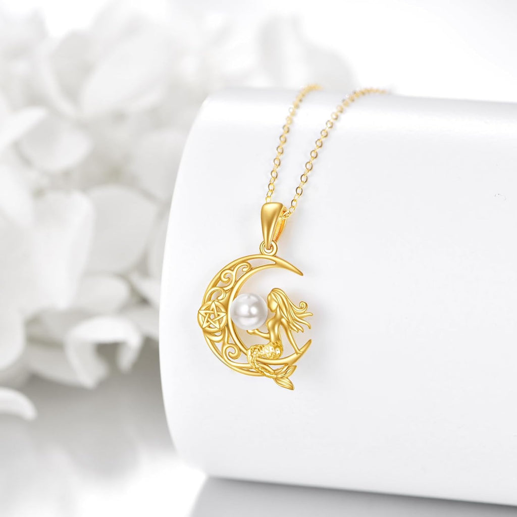 KECHO Christmas Gifts 14k Solid Gold Animals Necklace for Women Giraffe Bee Elephant Ladybug Koala Axolotl Horse Unicorn Cat Necklaces Pendant Jewelry Mothers Day Birthday for Mom Wife Friends