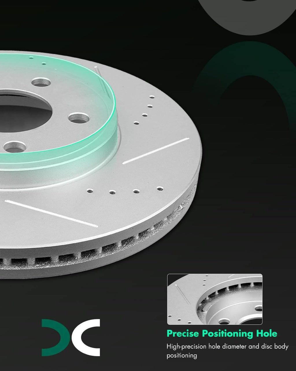 SCITOO Brake Kits For Ford For Crown Victoria/For Grand Marquis 2003-2011/For Town Car 2003-2011 Front Drilled Slotted Brake Rotors and Semi Metallic Brake Pads Replacement: 54103;D931