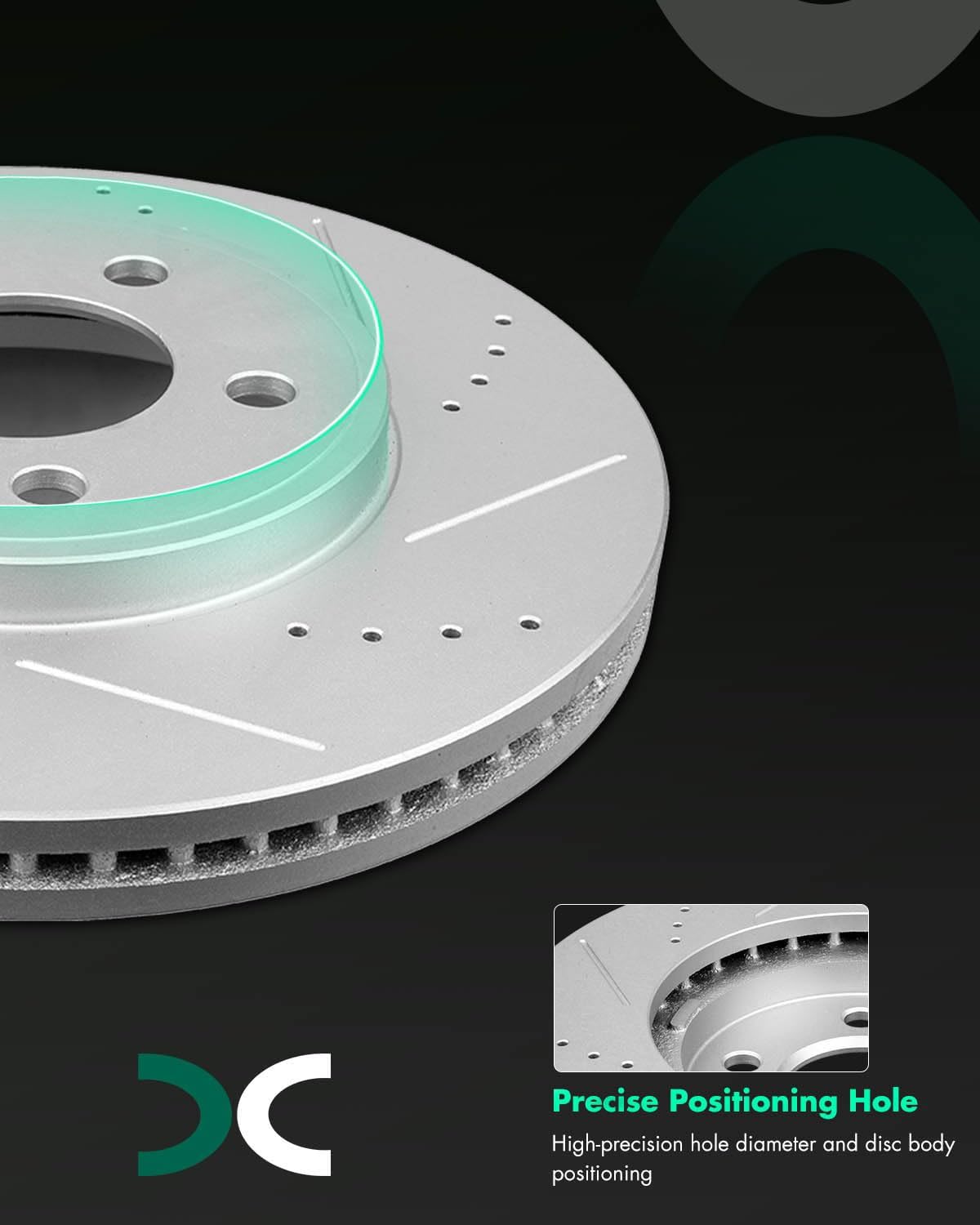 SCITOO Brake Kits For Ford For Crown Victoria/For Grand Marquis 2003-2011/For Town Car 2003-2011 Front Drilled Slotted Brake Rotors and Semi Metallic Brake Pads Replacement: 54103;D931