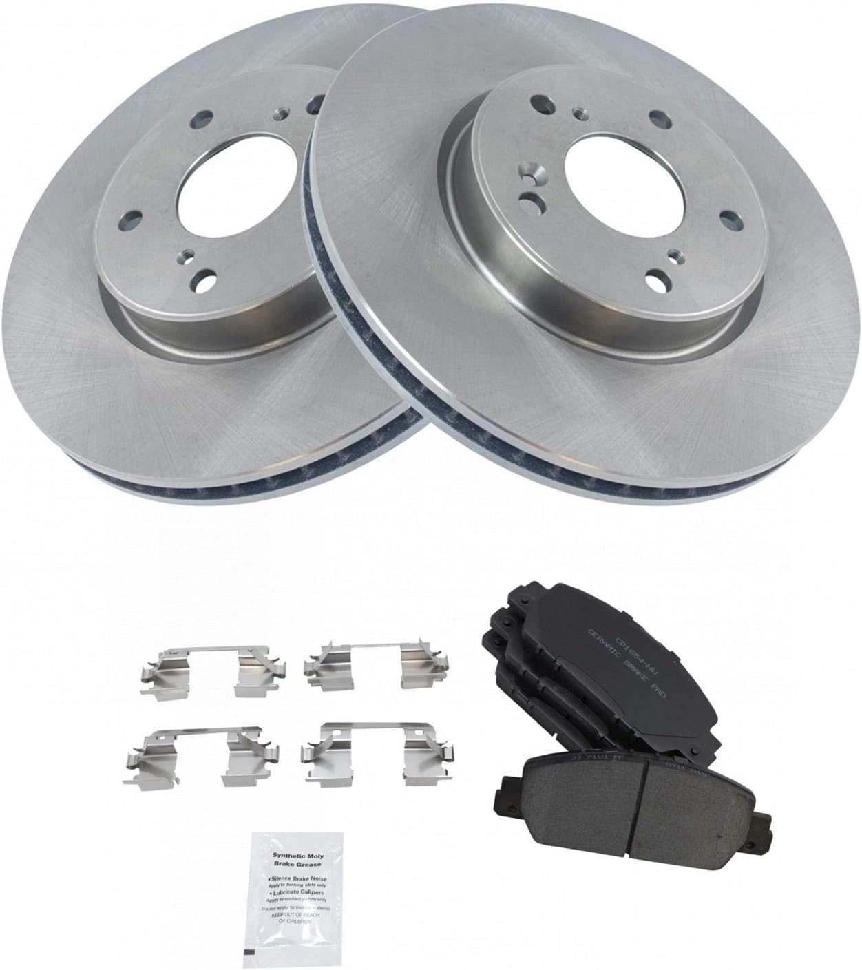 TRQ Front Brake Pad and Rotor Set Ceramic Compatible with 2013-17 Honda Accord EX EX-L 2013-15 Sport Touring 2018-20 LX EX-L I4 1.5L 2014-15 Tour