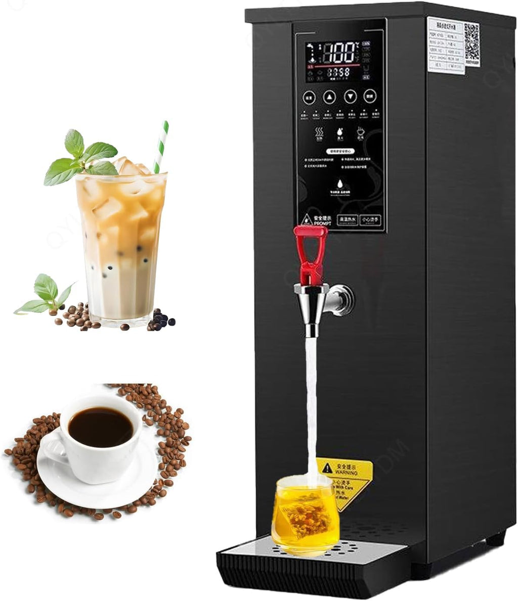 Commercial Hot Water Dispenser 25L, 2.5kW Drinking Hot Water Boiler, Electric Countertop Step-Heating Boiler, Non Drip Tap, Fast Boiling Water (Black)