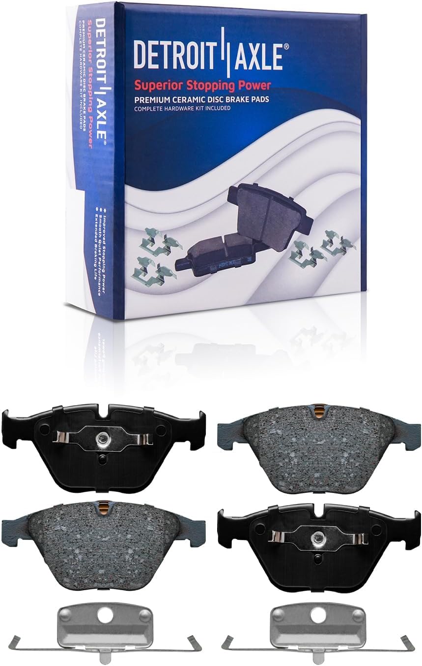 Detroit Axle - 312mm Front Brake Kit for 2008-2013 BMW 328i, 2009-2013 328i xDrive, 2013-2015 X1, 2008 328Xi, Disc Brake Rotors Ceramic Brake Pads Replacement : 12.28' inch Rotor