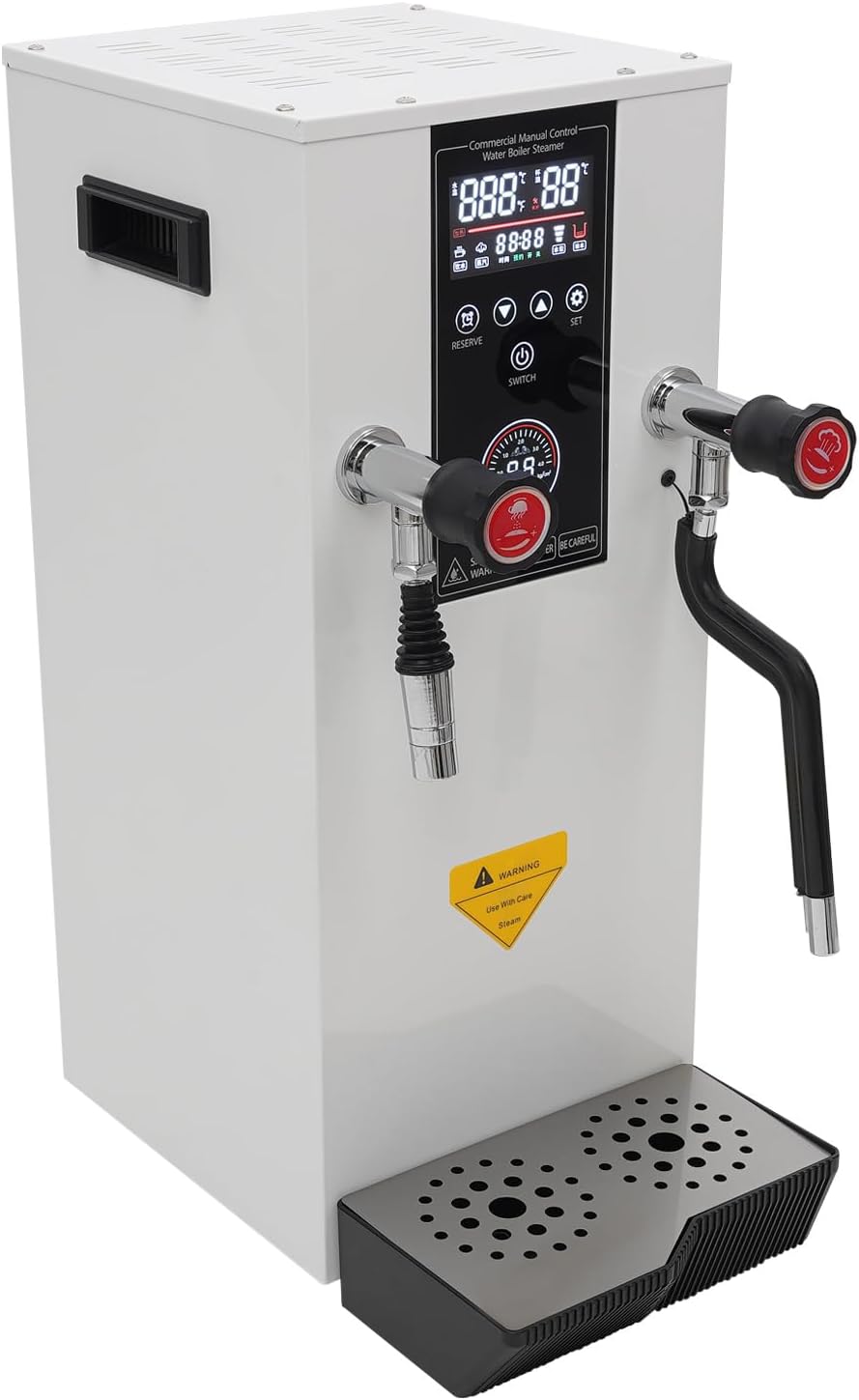 Step-Heating Commercial Hot Water Dispenser Countertop 3000W Fast Ready Water Boiler Machine Automatic 12L Water Boiler for Restaurant, Home, Office(12L,White)