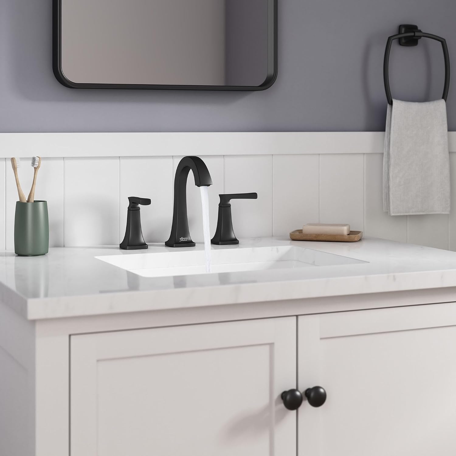 American Standard 7426801.243 Belmeade Two-Handle 8-Inch Widespread Bathroom Faucet, 1.2 GPM, Matte Black (Pack of 2)