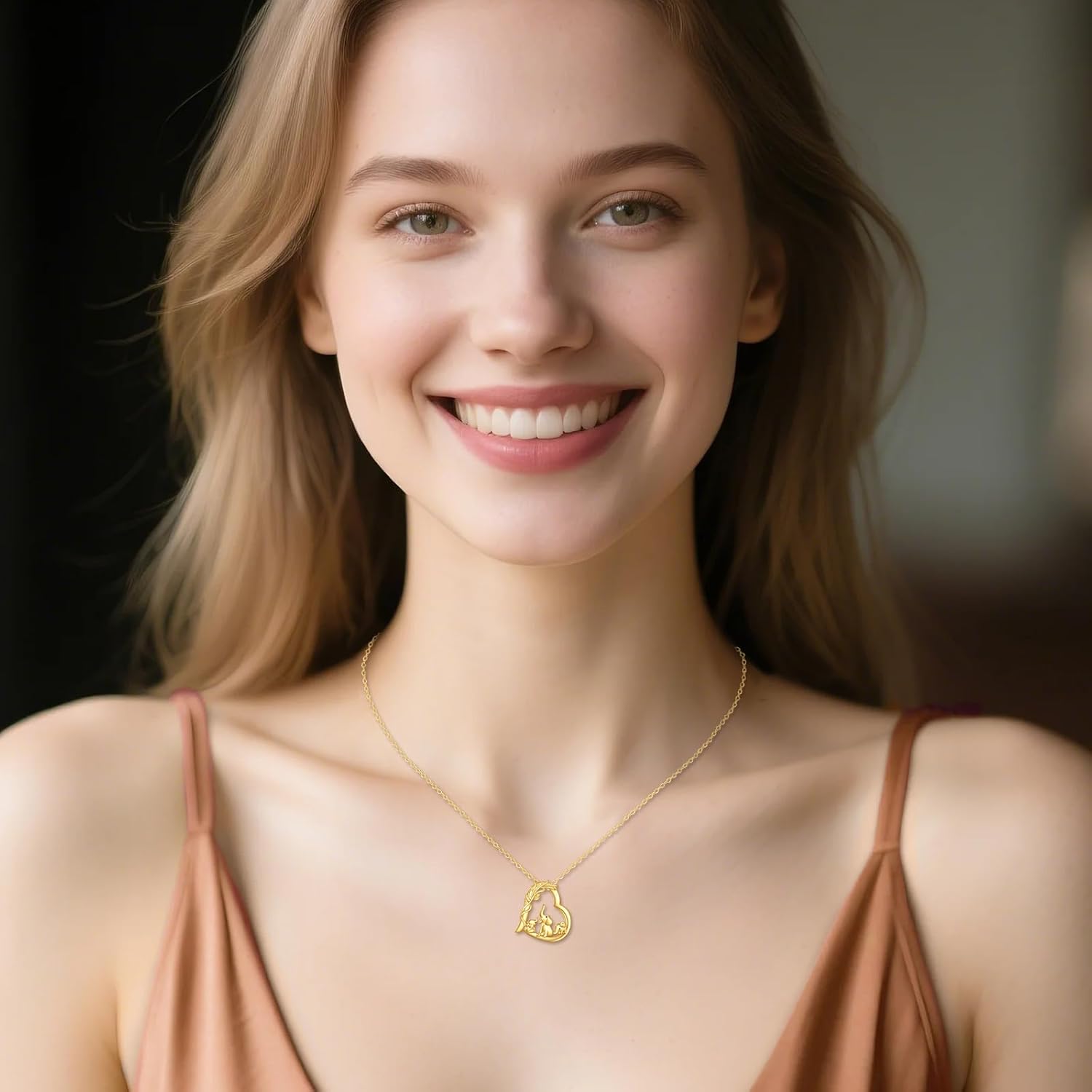 KECHO Christmas Gifts 14k Solid Gold Animals Necklace for Women Giraffe Bee Elephant Ladybug Koala Axolotl Horse Unicorn Cat Necklaces Pendant Jewelry Mothers Day Birthday for Mom Wife Friends