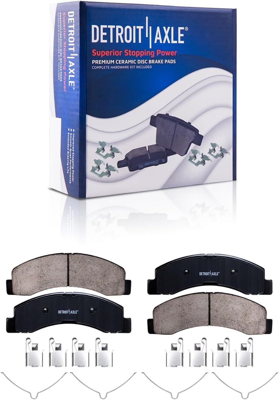 Detroit Axle - 4WD Brake Kit for 2000-2004 Ford F-250 F-350 Super Duty 00-05 Excursion 13.03' inch Front & 12.83' inch Rear Drilled Slotted Brake Rotors Brakes Pads Replacement Brake Calipers