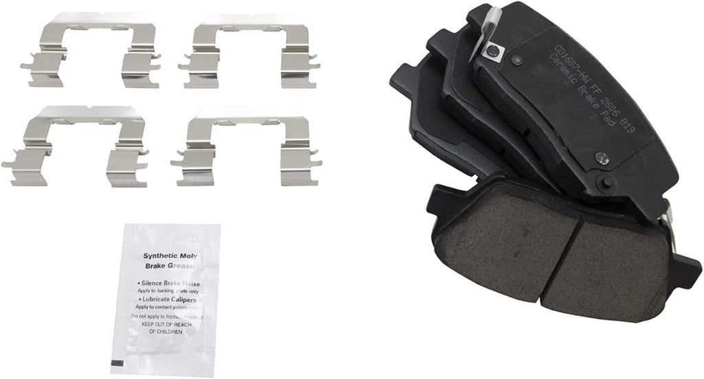TRQ Front Brake Pad and Rotor Set Ceramic Coated Vented Rotors Compatible with 2013-2018 Hyundai Santa Fe Sport 2014-2015 Kia Sorento