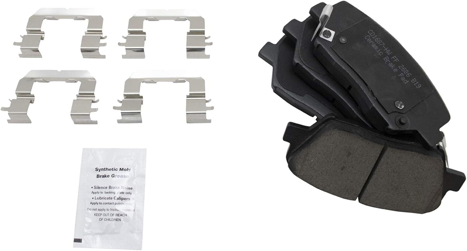 TRQ Front Brake Pad and Rotor Set Ceramic Coated Vented Rotors Compatible with 2013-2018 Hyundai Santa Fe Sport 2014-2015 Kia Sorento