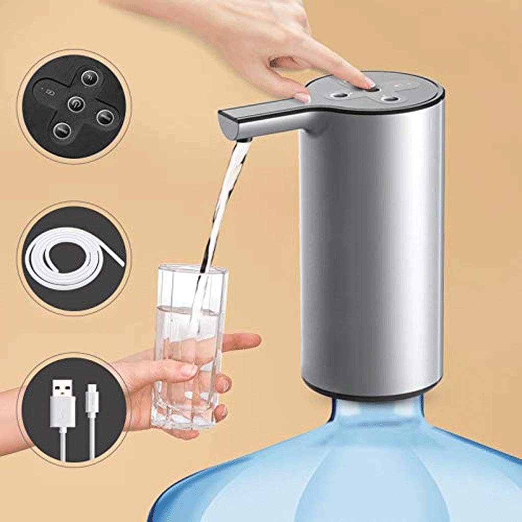 Water Bottle Pump USB Charging Universal Electric Water Bottle Dispenser Improved Portable Water Bottle Switch for Universal 2-5 Gallon Water Jug (Color : B) (A)