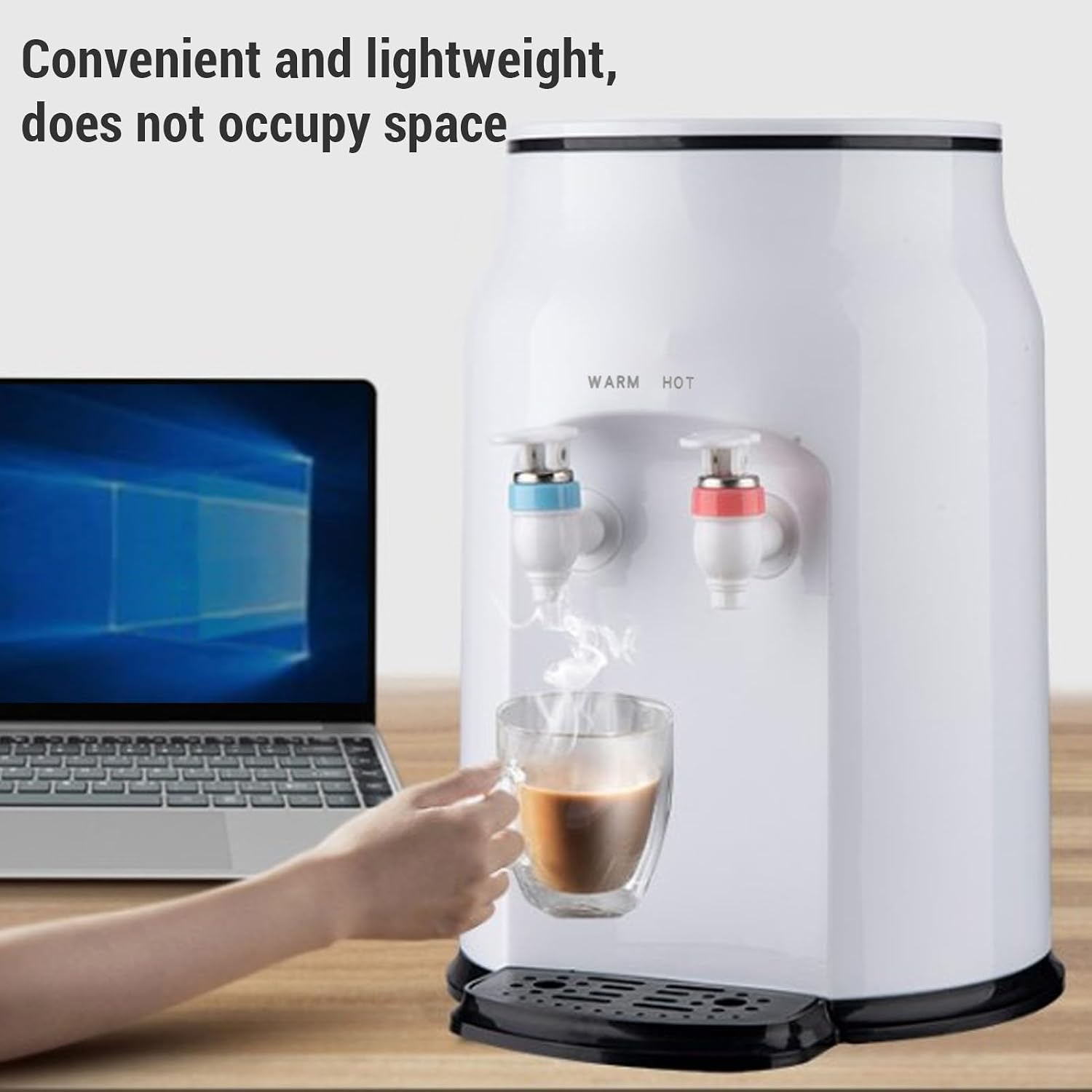 Countertop Water Dispenser, 500W Electric Hot Water Dispenser, Top Loading, 85 to 95°C Hot Water, ABS Material, US Plug 110V, 9.4x13.4in Size