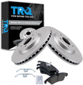 TRQ Front Brake Pad and Rotor Set Ceramic G Coated Vented Rotors Compatible with 2009-2011 Audi A4 A4 Quattro A5 A5 Quattro Q5