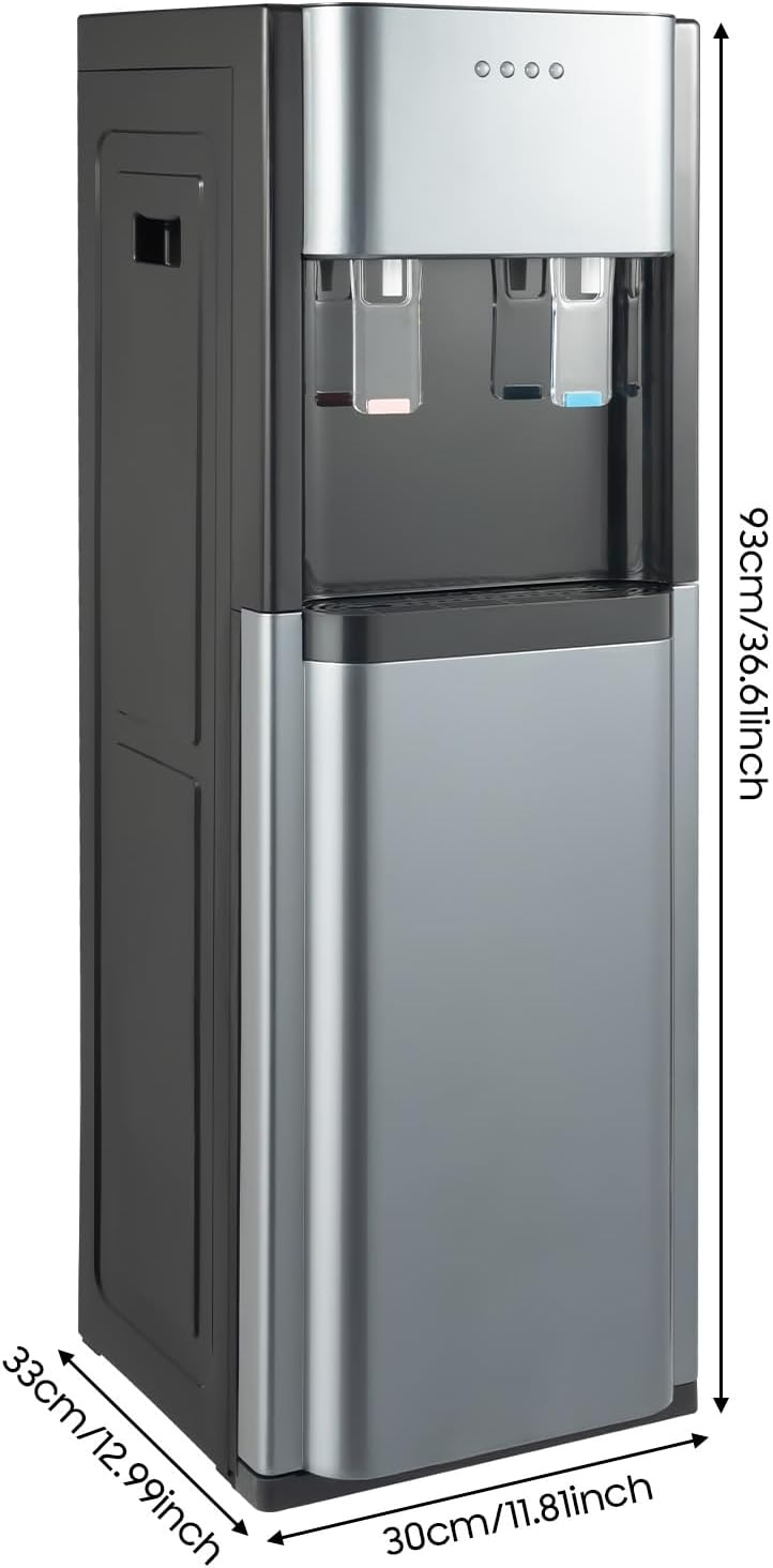 Hot Cold Water Dispenser for 5 Gallon Bottle, 5 Gallon Bottom Loading Water Dispenser,Fashion 5 Gallon Water Dispenser Bottom Load for Home,Office，Dormitory (Dark Gray)