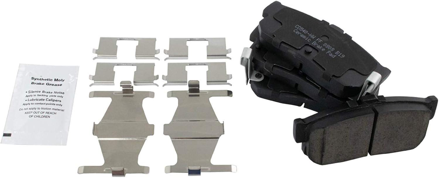 TRQ Front and Rear Brake Pad and Rotor Set Ceramic Vented Solid Rotors Compatible with 1999 Nissan Maxima