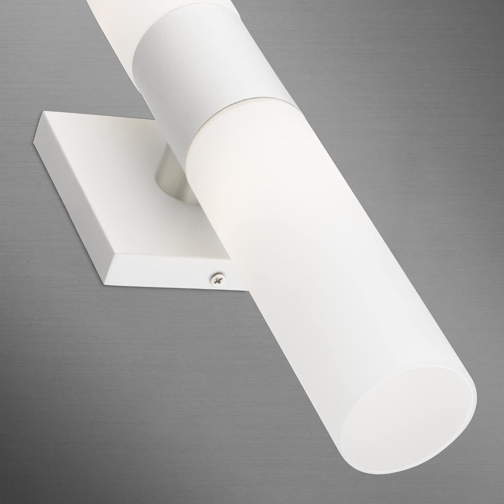 Livex Lighting 10102-03 Aero 2 Light ADA Vanity Sconce, White with Brushed Nickel Accent, 4.5 x 17.75
