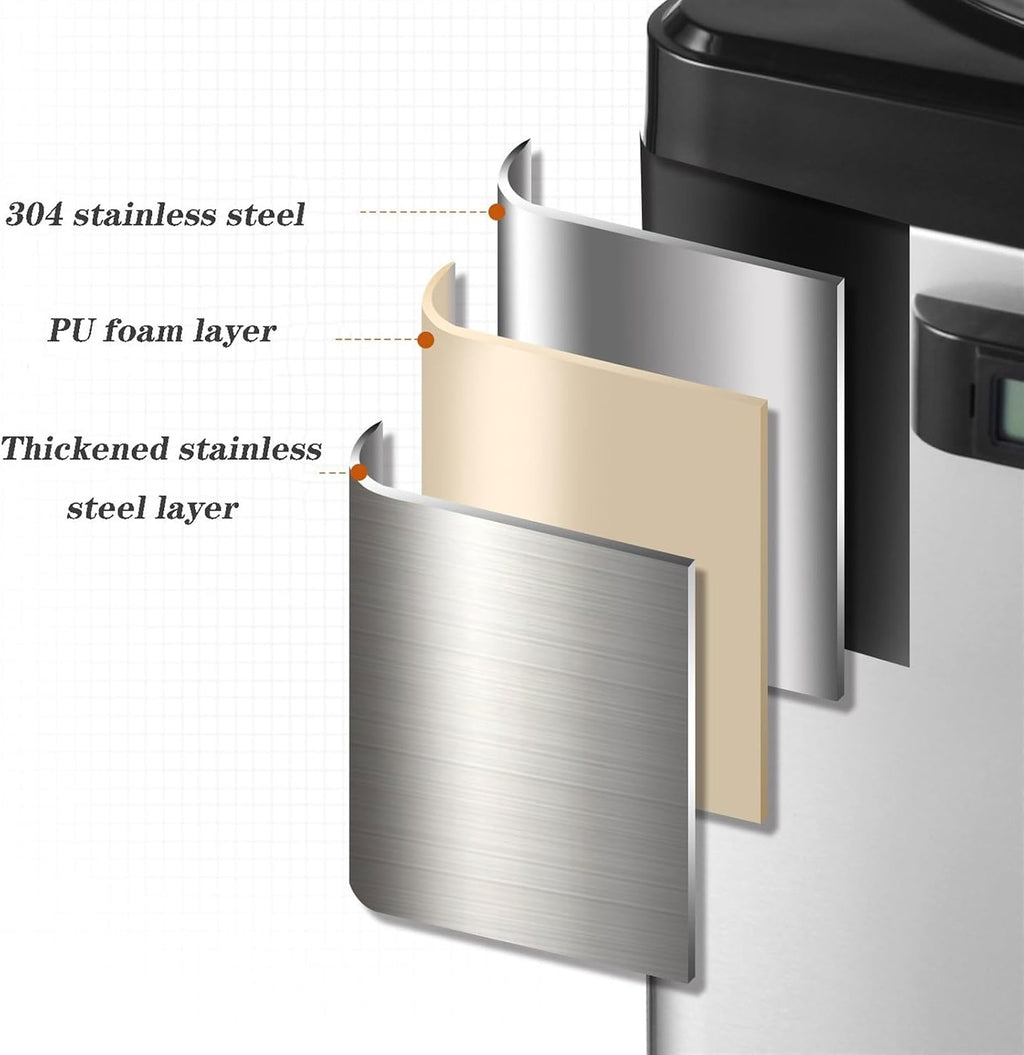 GRFIT Thermal Coffee Carafe 6L/8L/10L Insulated Kettle, Thickened Stainless Steel Outdoor Double Layer Insulated Bottle Hot Water Bucket with Temperature Display Insulated Coffee Carafes (Size : 6L)