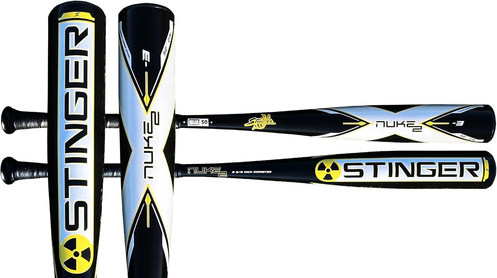 Stinger Nuke 2 BBCOR Baseball Bat - 3 Drop - 2 5/8' Barrel - Available in 31' to 34' - Drop 3 Baseball Bat for Middle School, High School, or College
