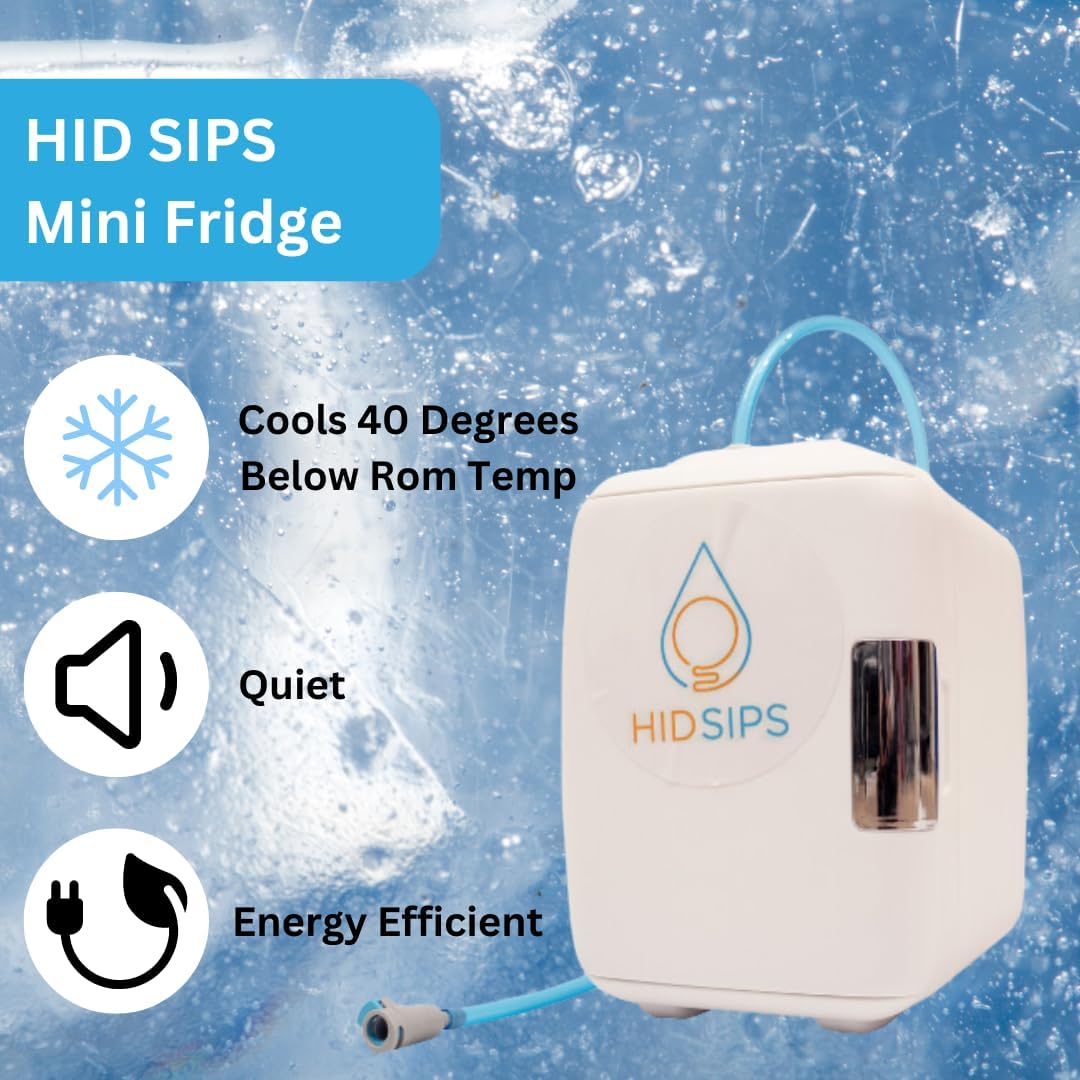 Desktop Water Dispenser with 4L Mini Fridge | Bedside or Desktop Water Cooler with Dishwasher-Safe Reservoir | Filtered or Beverage-Ready Hydration System (V2 Edition – Black)