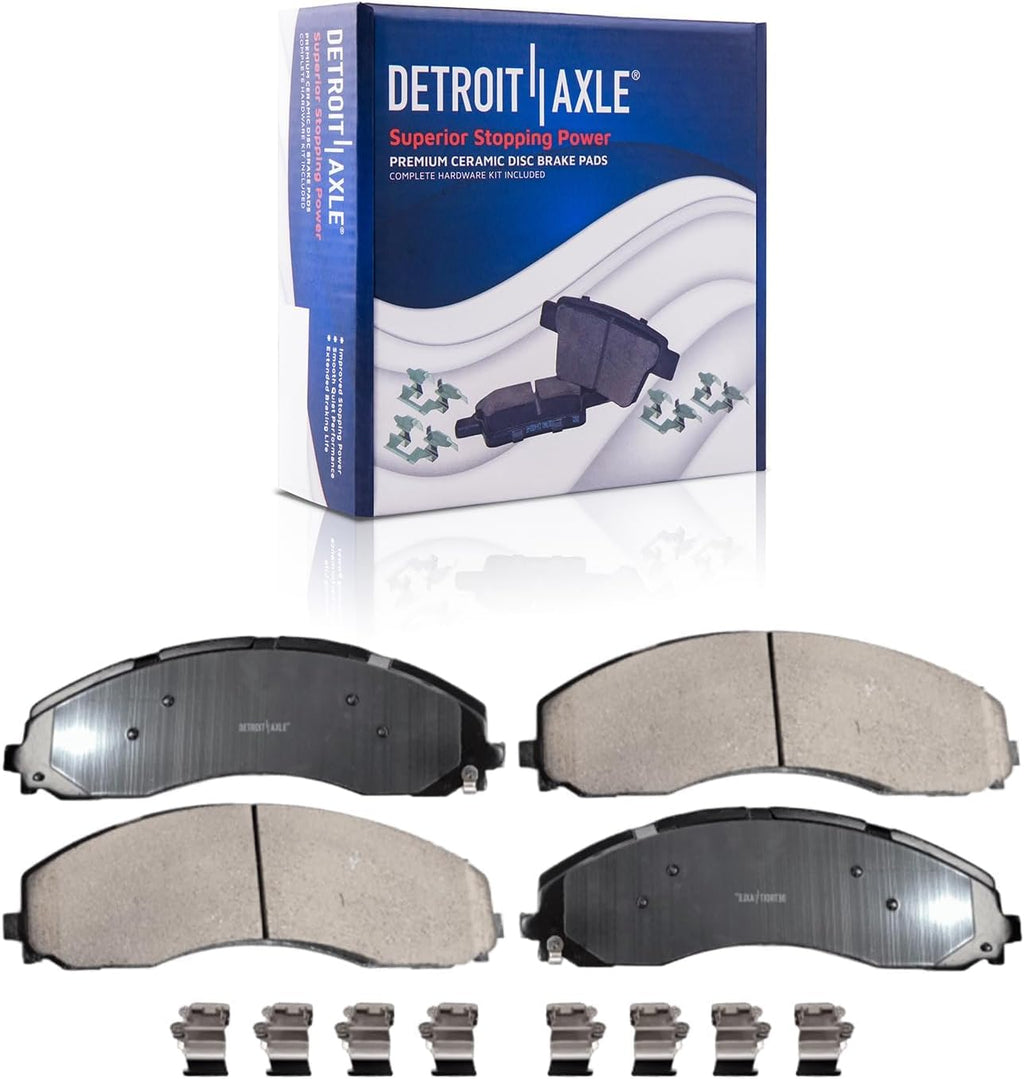 Detroit Axle - Brake Kit for 2017-2021 Ford F-450 F-550 Super Duty, 2018 2019 2020 Disc Brake Rotors Ceramic Brakes Pads Replacement : 15.39' inch Front and 15.75' inch Rear Rotor