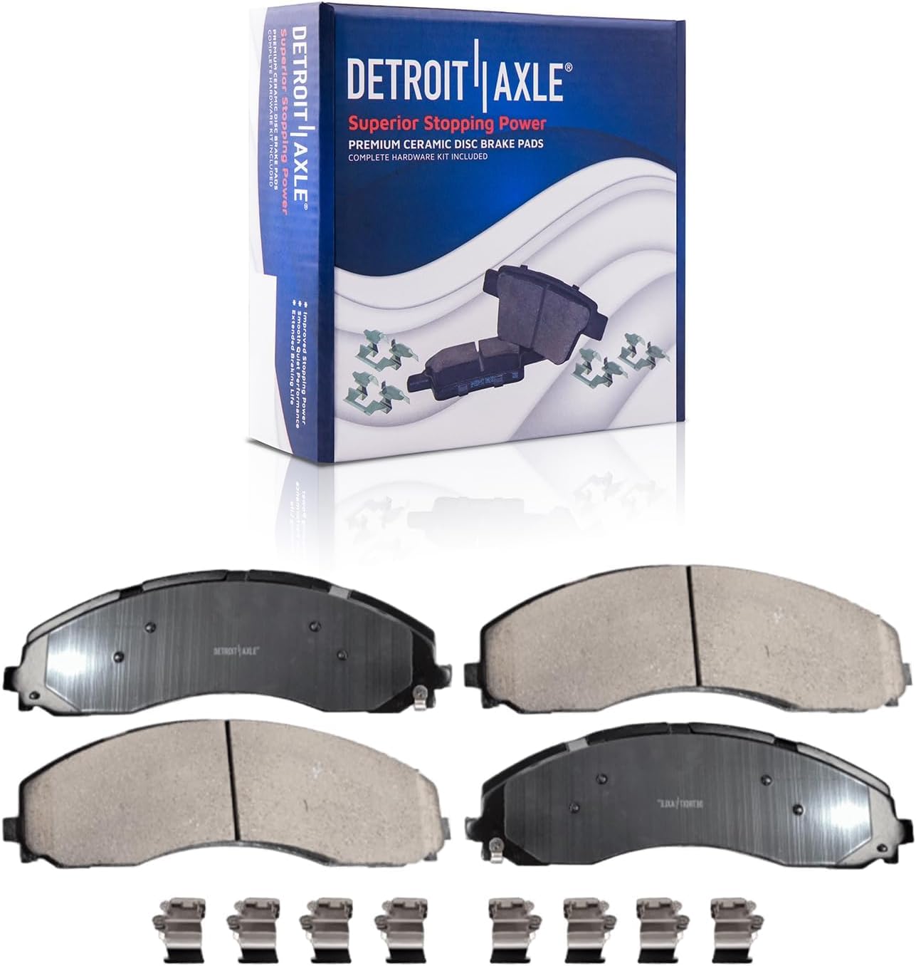Detroit Axle - Brake Kit for 2017-2021 Ford F-450 F-550 Super Duty, 2018 2019 2020 Disc Brake Rotors Ceramic Brakes Pads Replacement : 15.39' inch Front and 15.75' inch Rear Rotor