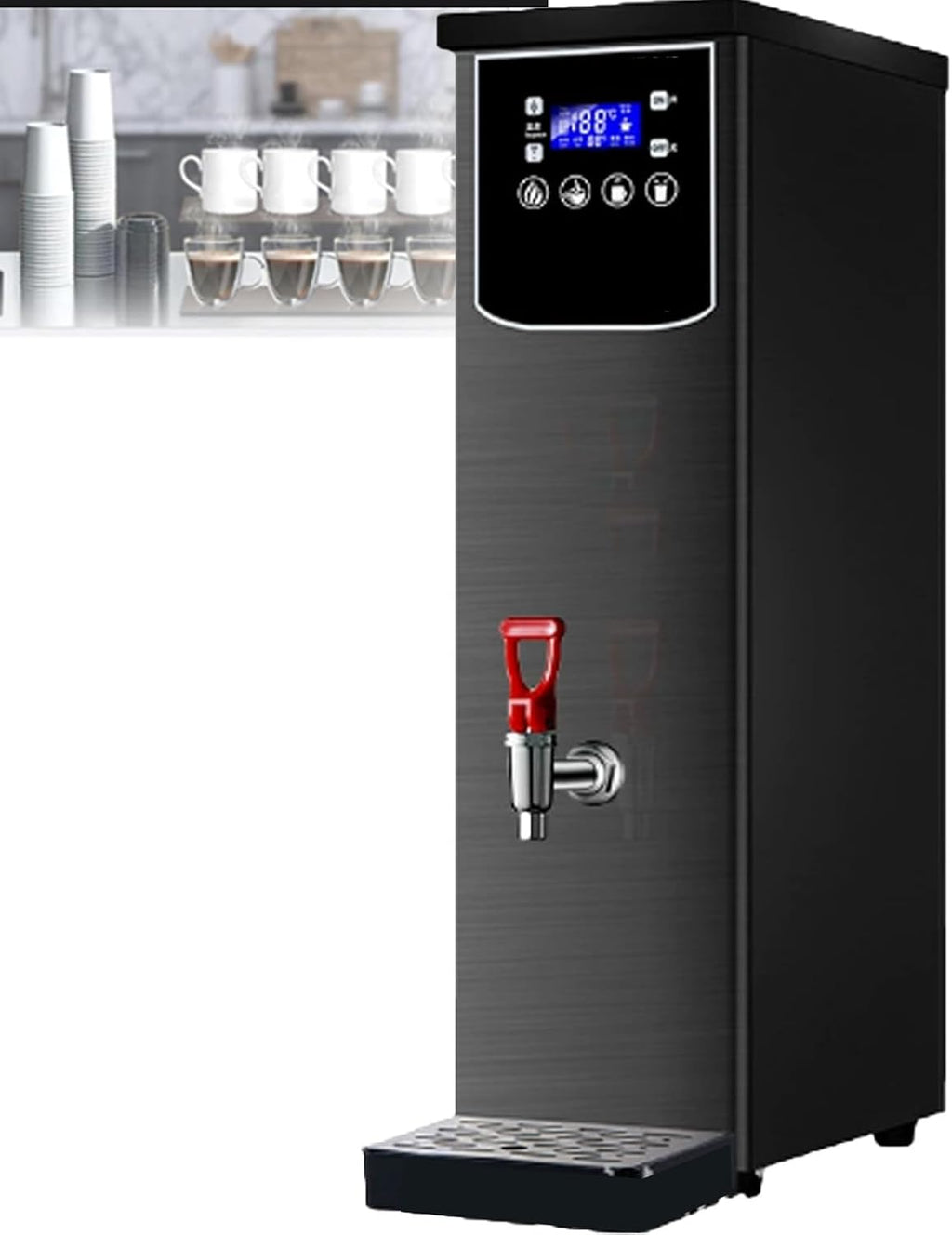 Step-Heating Commercial Hot Water Dispenser, Countertop Hot Water Dispenser Electric Commercial Boiling Water Machine, for Tea Coffee Shop Dessert Black
