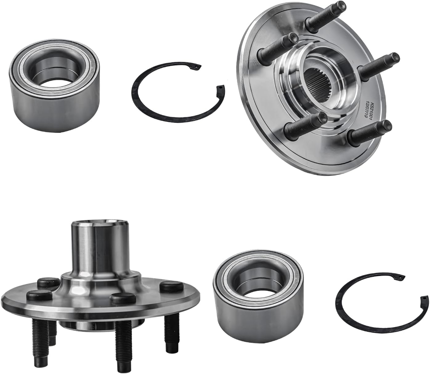 Detroit Axle - Brake Kit for 2010 Ford Taurus 2009-2011 Flex 2009-2010 Lincoln MKS, Drilled & Slotted Brake Rotors Ceramic Brakes Pads Wheel Bearing Hubs Assembly Wheel Lug Nuts Front Rear Replacement