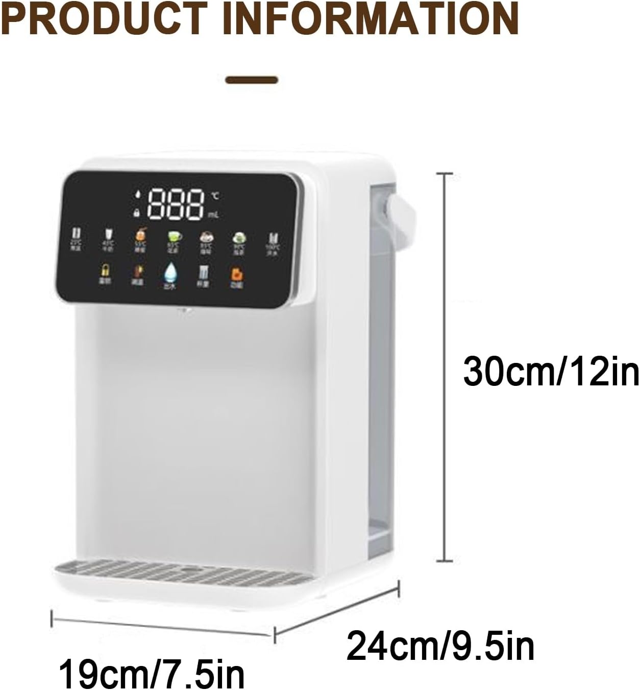 Instant Hot Water Dispenser Countertop, Quick Heating with Touchscreen & Child Lock for Home, No Installation, with Carry Handle and Removable Water Tank(White)