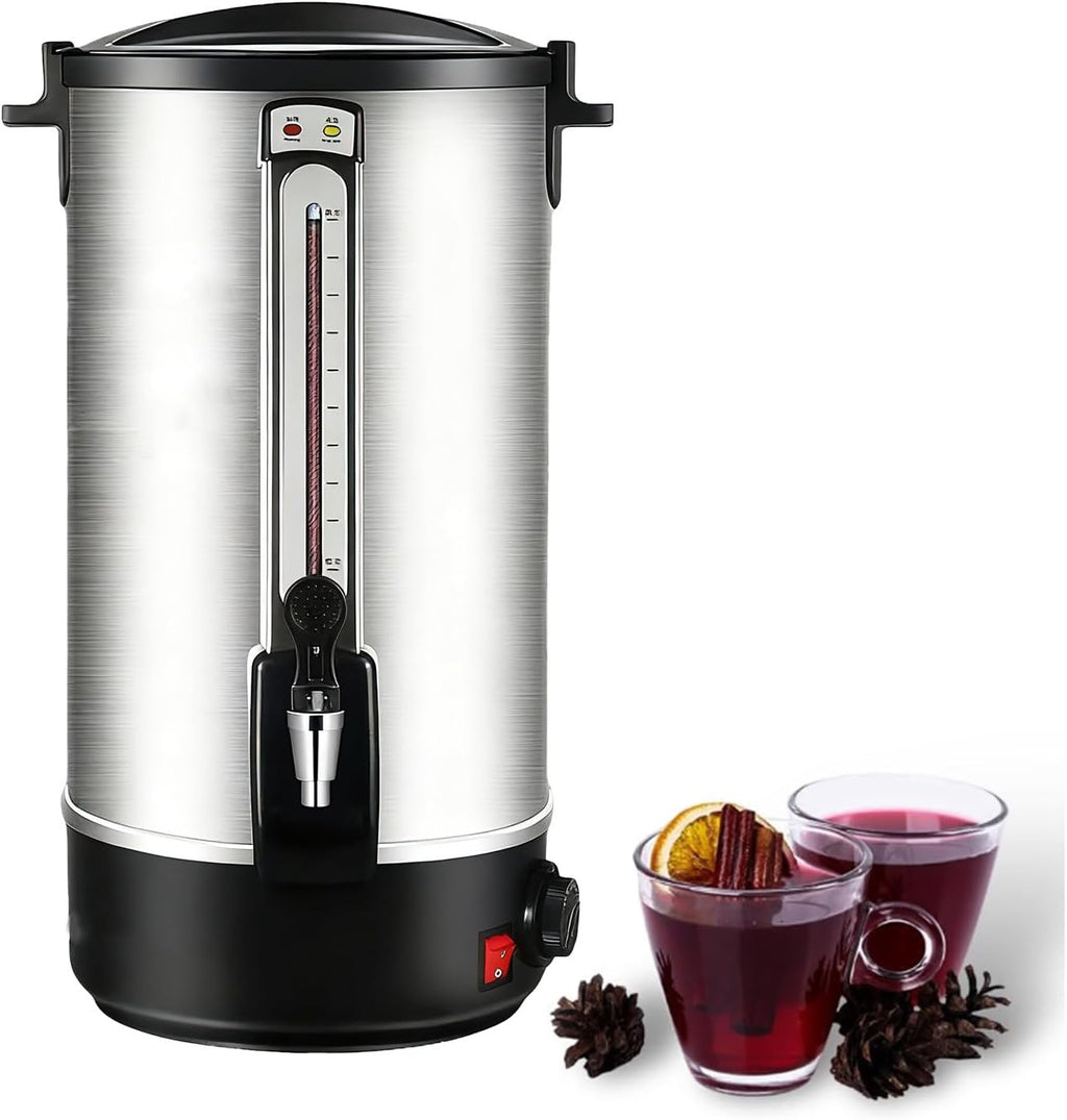 Commercial Coffee Urn,Large Capacity Stainless Steel Coffee Maker, Fast Brew/Rapid Extraction with Automatic Temperature Control & Faucet,Hot Water Dispenser 20L