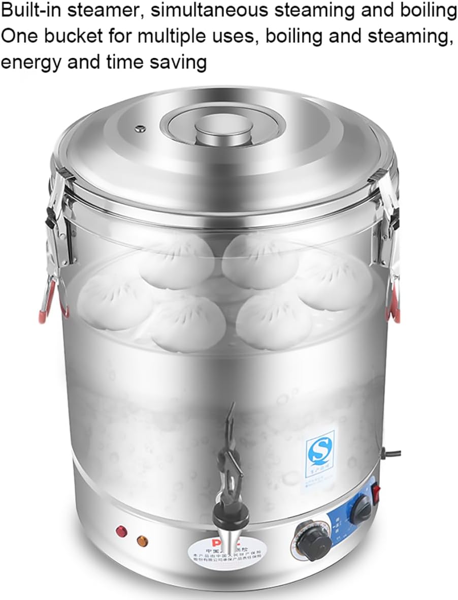 Commercial Electric Hot Water Urn, Stainless Steel Heating Tea Urn Insulated Bucket, Large Capacity Catering Urn，Hot Water Boiler Dispenser,30-110°C Temperature，for Restaurant Beverage Shop Party