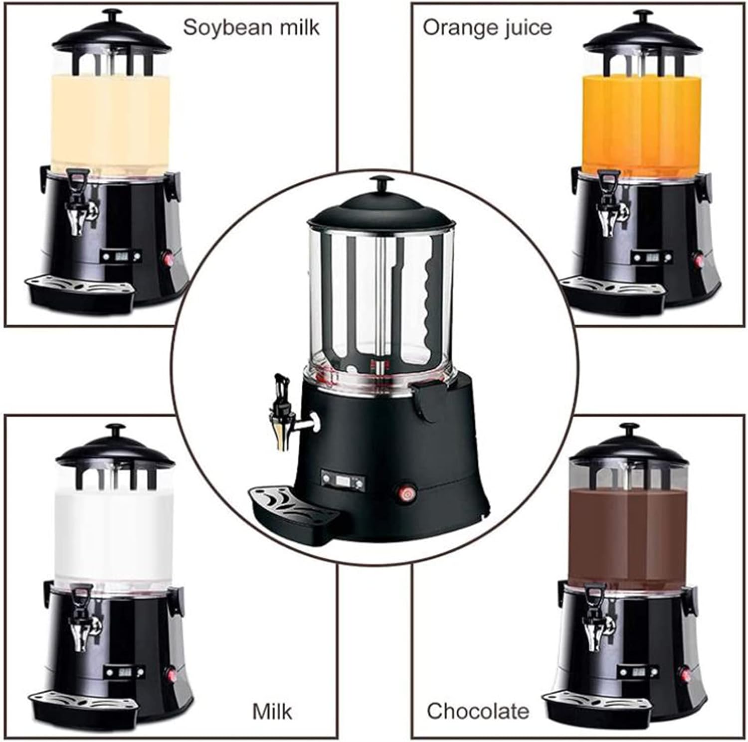 Hot Chocolate Maker Commercial Electric Machine Dispenser Warmer for Coffee Milk Tea Juice Heating