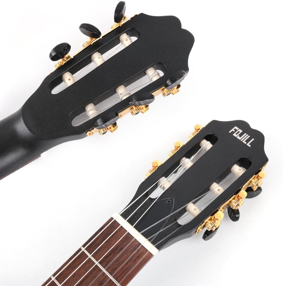 Fojill Electric Classical Guitar Classic Nylon String Travel Portable Silent Practice Guitars Mahogany Body Neck Rosewood Fretboard With Gig Bag