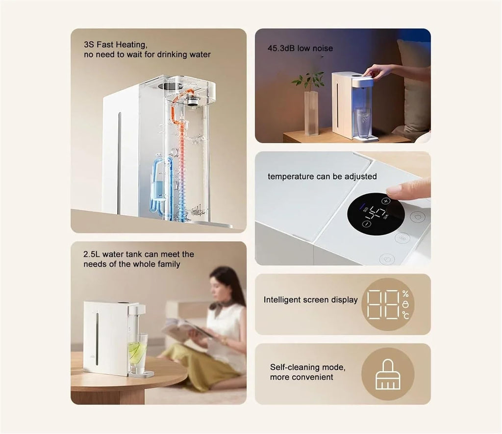 Water Dispenser Instant Hot Water Dispenser for Home 2.5L Water Heated Cooler Pump Dispenser Thermostat Desktop Portable Water Cooler