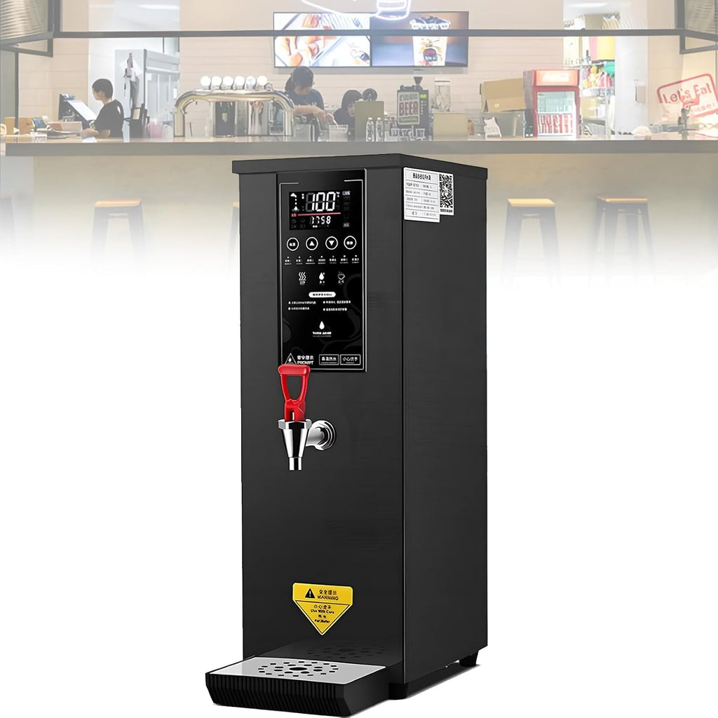 Commercial Hot Water Dispenser, 60°C to 100°C Temperature Adjustable, Built-in Purifier, Step-heating, 60L/H Large Output, for Boba Tea Coffee Office Restaurant Black