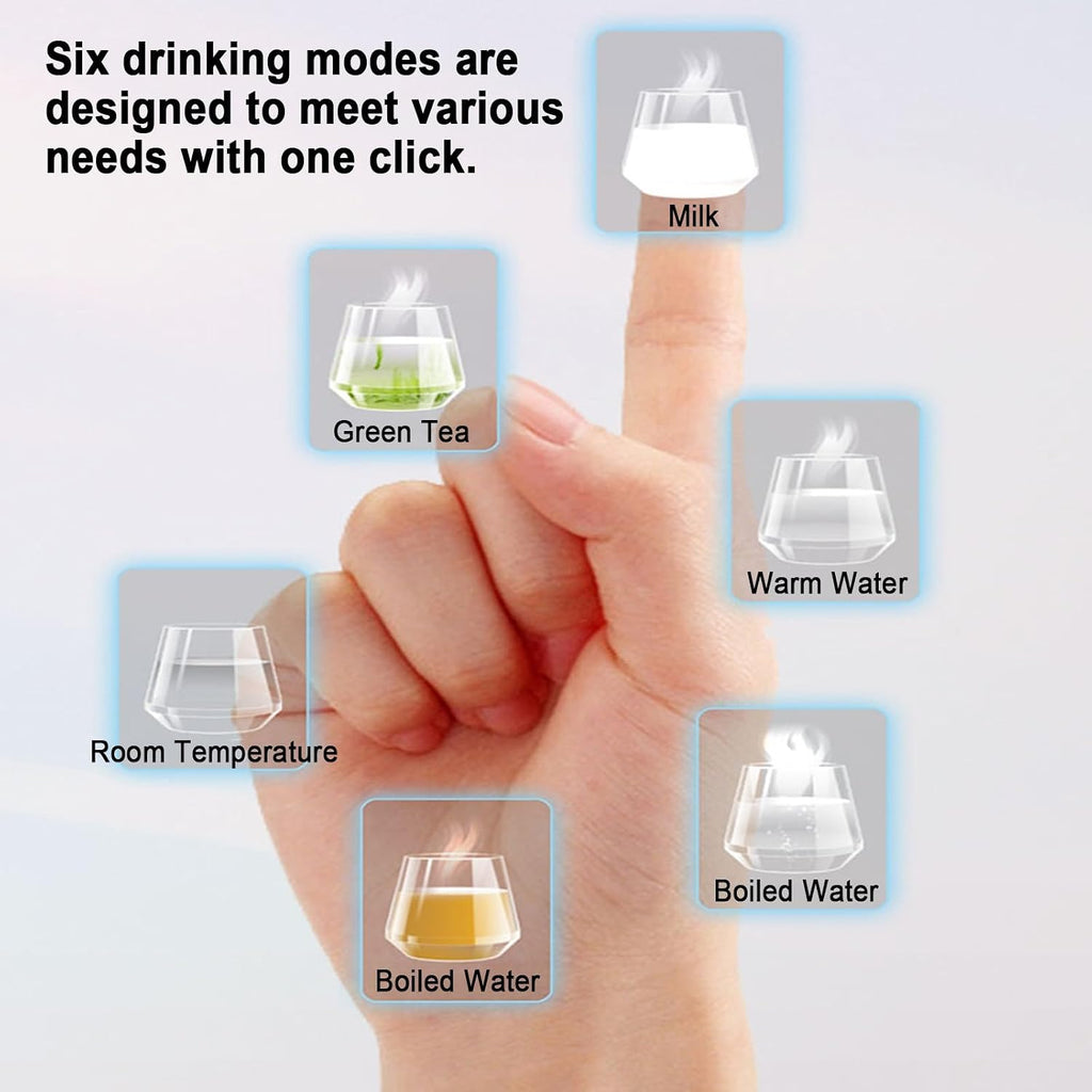 Wall Mounted Instant Heat Water Cooler Dispenser, Electric Countertop Hot Water Machine, LED Touchscreen with Child Lock, for Boba Tea Coffee Office Restaurant(White)