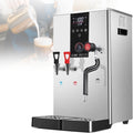 Commercial Steam Milk Frother & Hot Water Boiler,3000w 20l Large Capacity,Dual Hot/Cold Outlets,LED Display,360° Steam Wand,For Coffee Shops,Bubble Tea Stores(50l/H Output,304 Stainless Steel) Silver