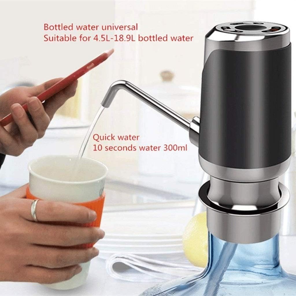 Water Bottle Dispenser Electric Drinking Water Pump Portable Water Dispenser Universal USB Charging Water Bottle Pump for 2-5 Gallon with 2 Silicone