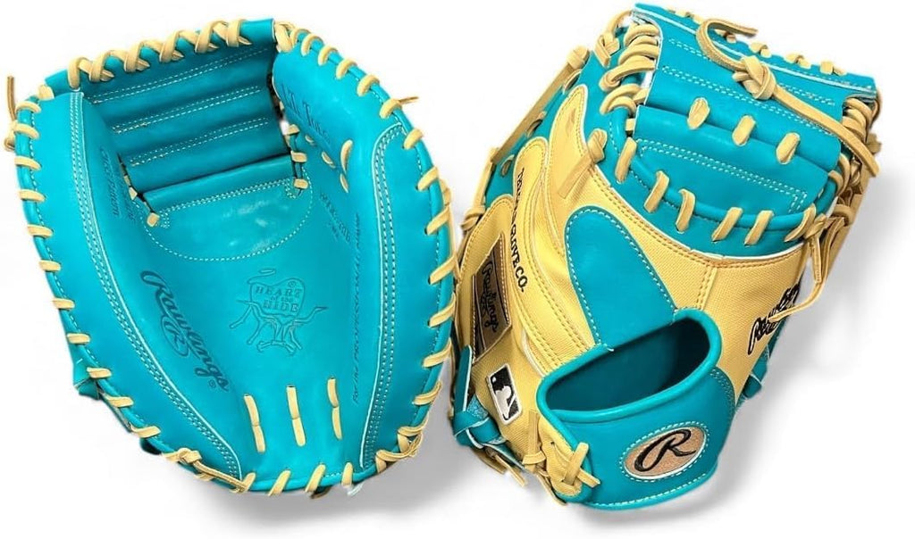 Rawlings Heart of the Hide Speed Shell Baseball Glove – Teal/Blonde – First Base Mitt & Catcher's Mitt – Pro HOH Leather – Lightweight – RHT & LHT Available