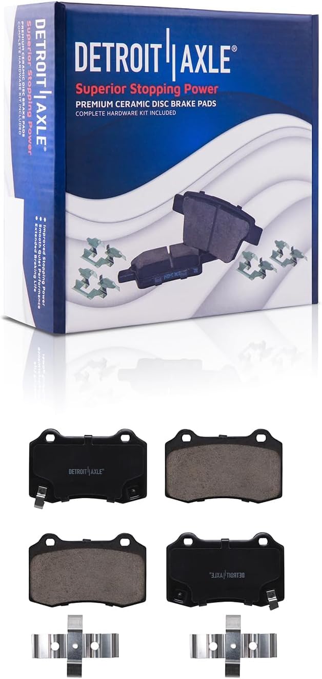 Detroit Axle - Brake Kit for 2014 Cadillac CTS [V; Sedan] Disc Brakes Rotors Ceramic Brake Pads Replacement : 13.58' inch Front and 14.37' inch Rear Rotor