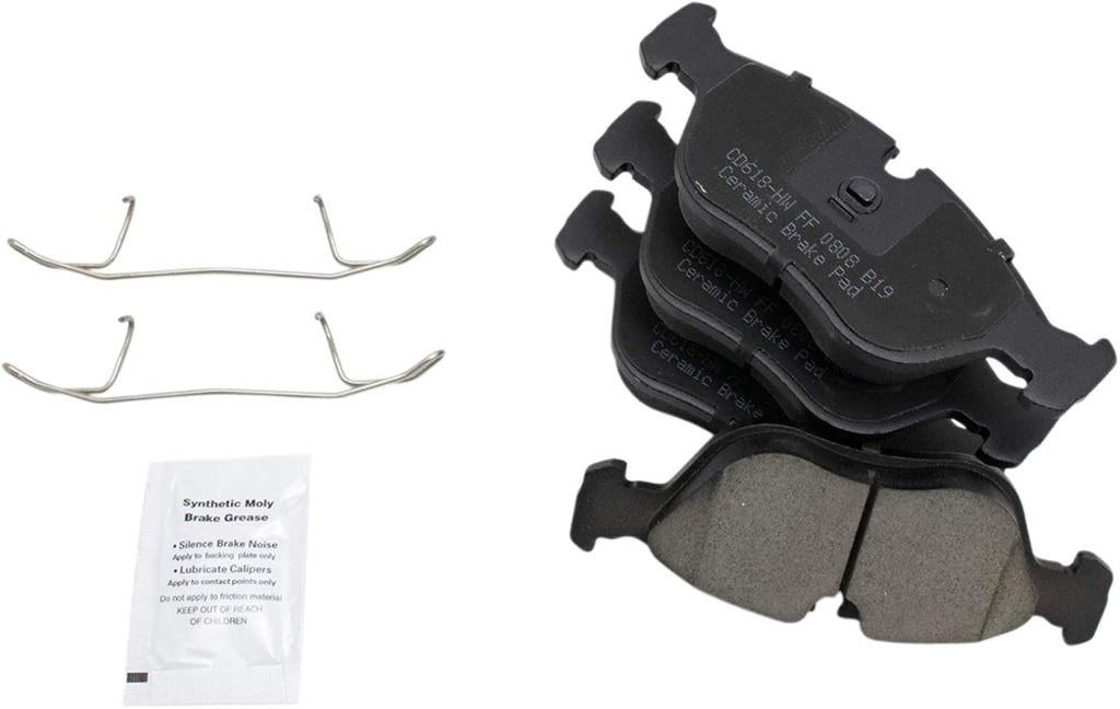 TRQ Front and Rear Brake Pad and Rotor Set Ceramic Vented Rotors 280mm Front Diameter Compatible with 1994-1997 Volvo 850 1998-2004 C70 1998-2000 S70 V70