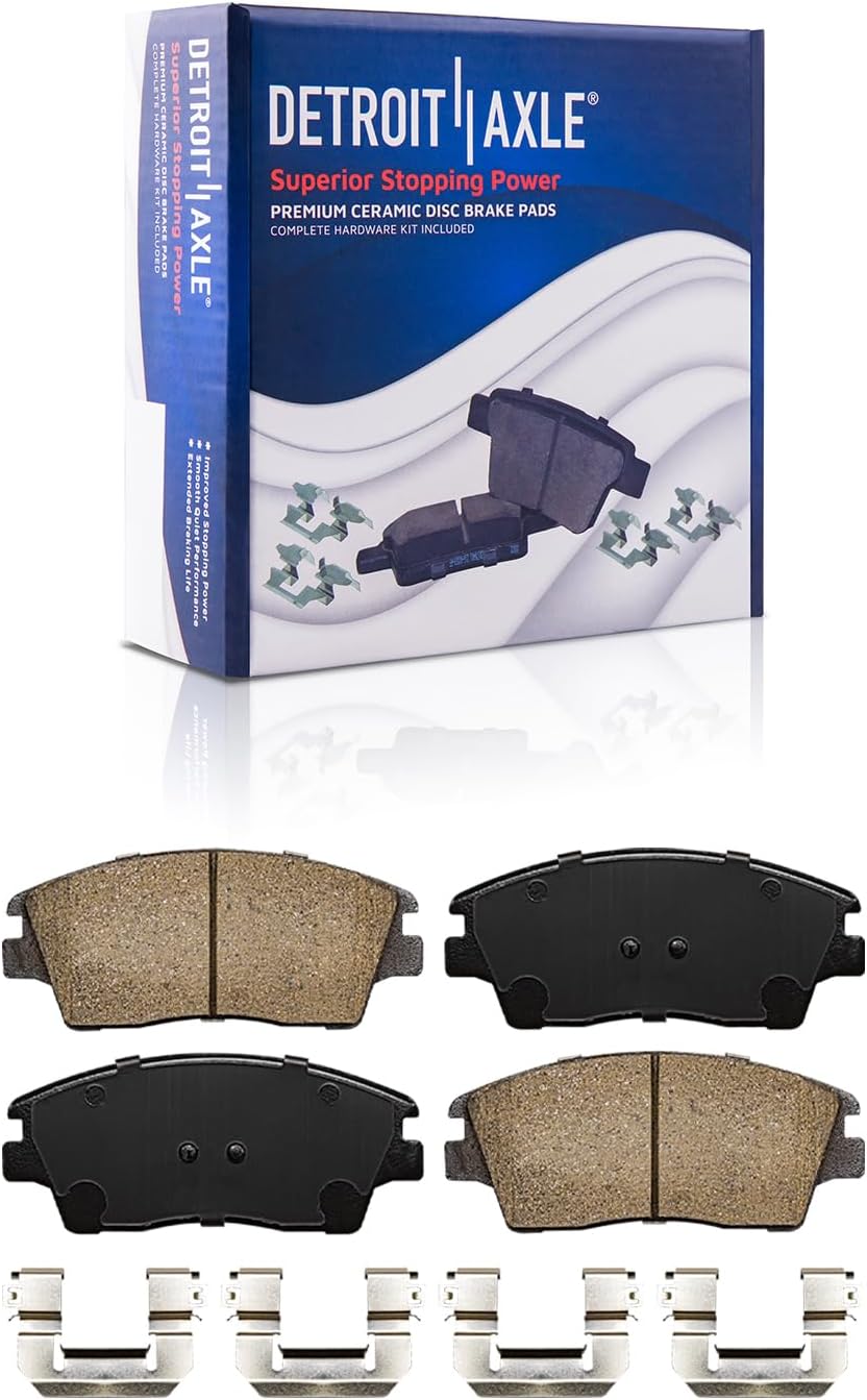 Detroit Axle - Brake Kit for 2017-2020 Hyundai Elantra Disc Brake Rotors Ceramic Brakes Pads 2018 2019 Replacement: 12.00' inch Front and 10.31' inch Rear Rotors